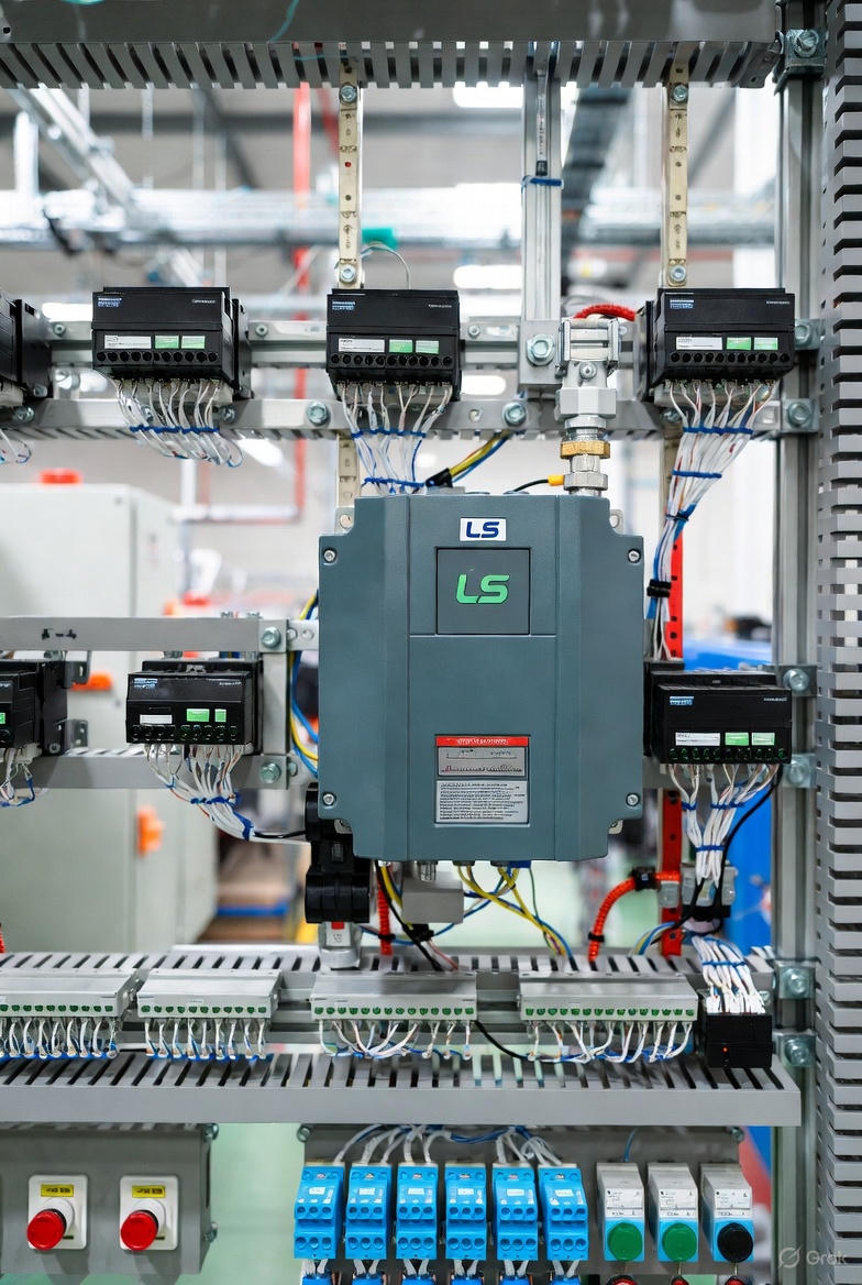 تعمیر اینورتر LS در تابلوی برق صنعتی - مجموعه الکترواسپادان متخصص در تعمیر درایو LS و عیب‌یابی خطاهای اینورتر صنعتی