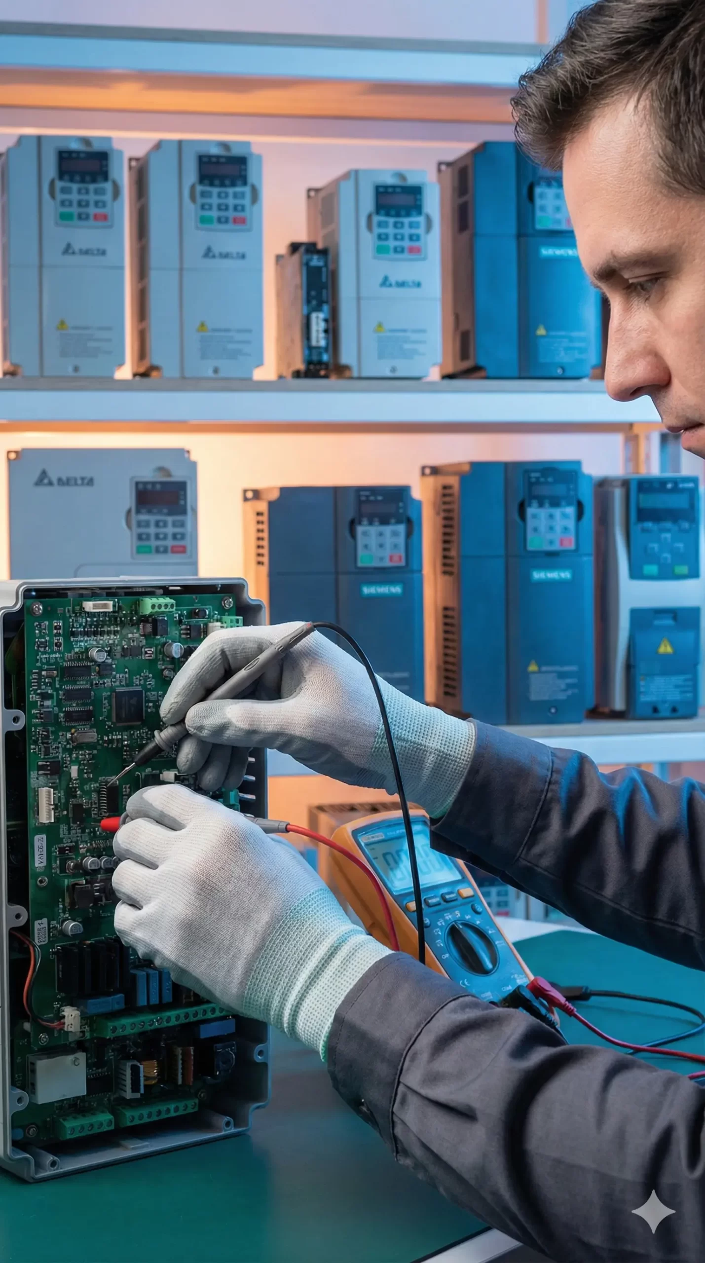 تعمیرات تخصصی اینورتر Delta و زیمنس در کارگاه الکترواسپادان